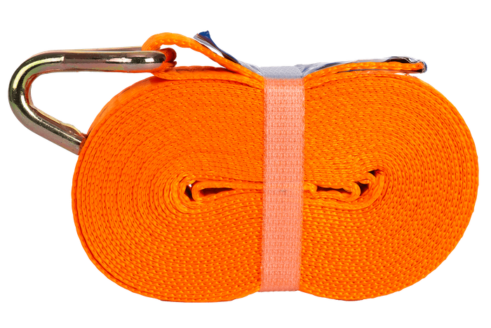 Komplet štirih oranžnih transportnih trakov UNITRAILER 6m/25mm/1t z napenjalcem