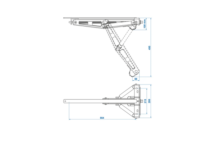 ProPlus 361506 raztegljiv kotni stabilizator za prikolico 1100 kg 495 mm